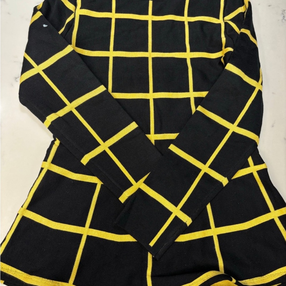 Black and Yellow Grid Sweater